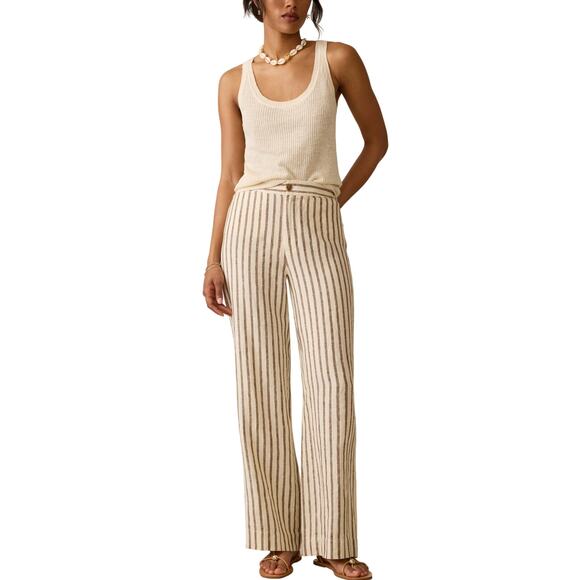 Faherty Pants - Faherty Relaxed Cocoa Grove Stripe Sun Strider Size M Pants